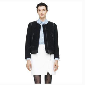 Club Monaco bouclé and leather jacket. Size 4